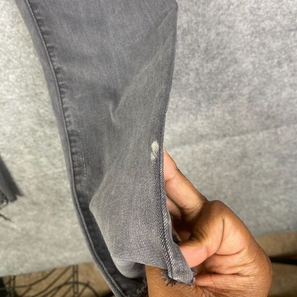 MadeWell 10' HIGH-RISE Skinny Jeans 27 Gray Faded Raw Hem - Picture 4 of 14